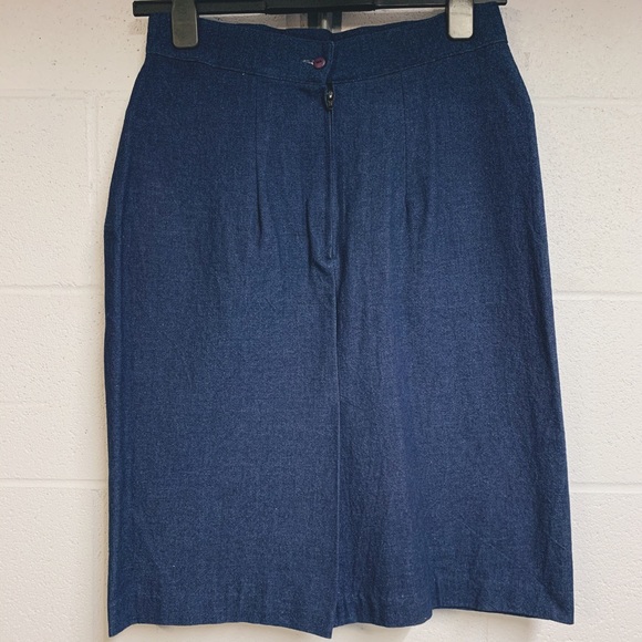 Vintage High waist deep navy denim skirt - Picture 7 of 7